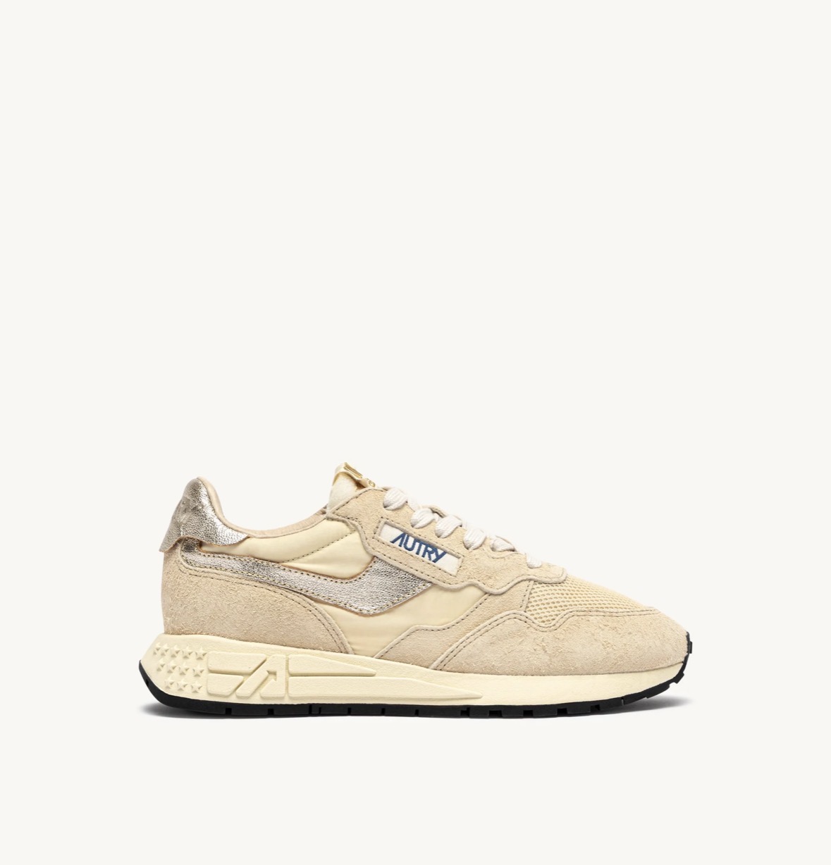 BASKETS REELWIND LOW EN NYLON ET DAIM ECRU ET PLATINE — Autry