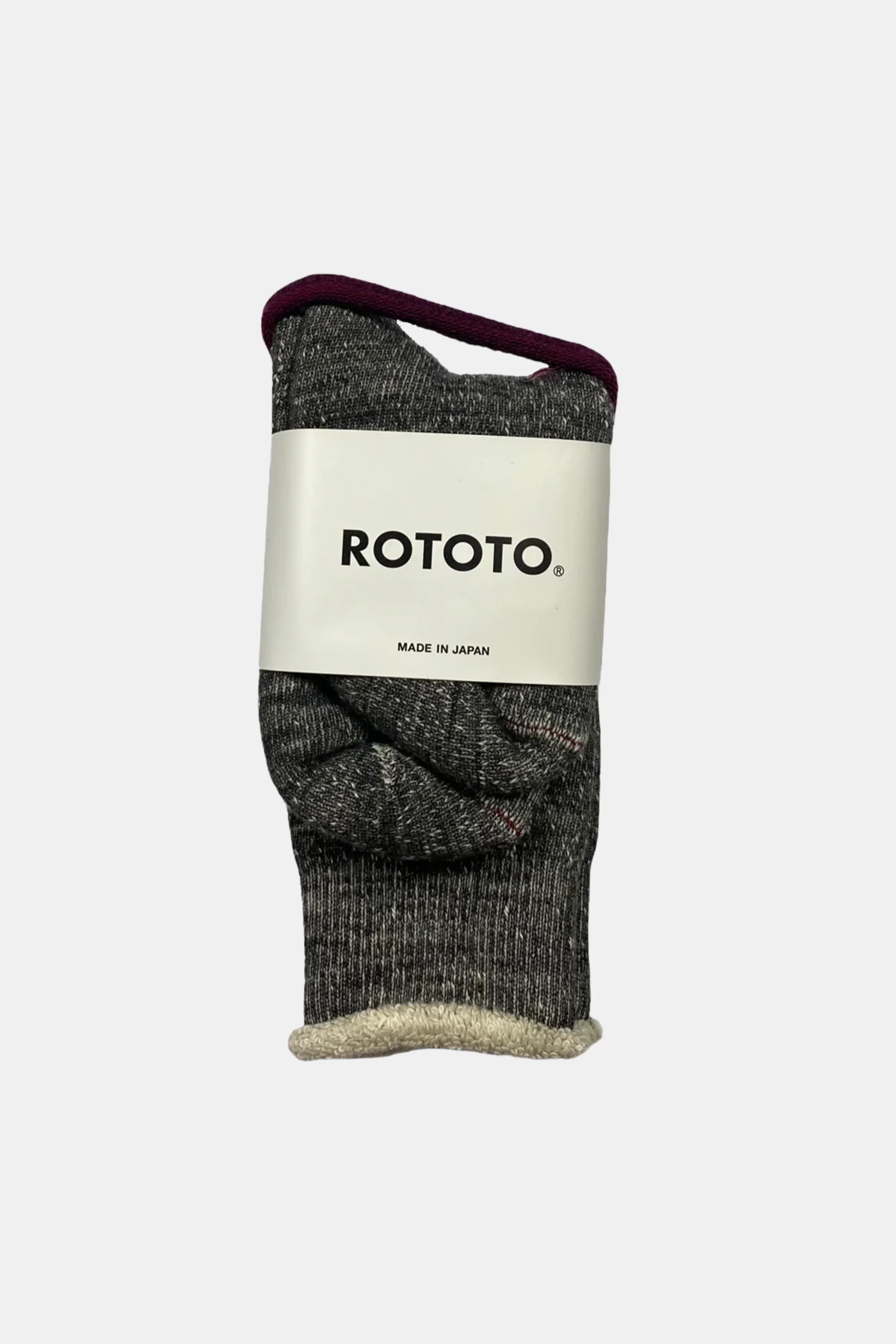 Double Face Crew Socks (Charcoal) — Rototo