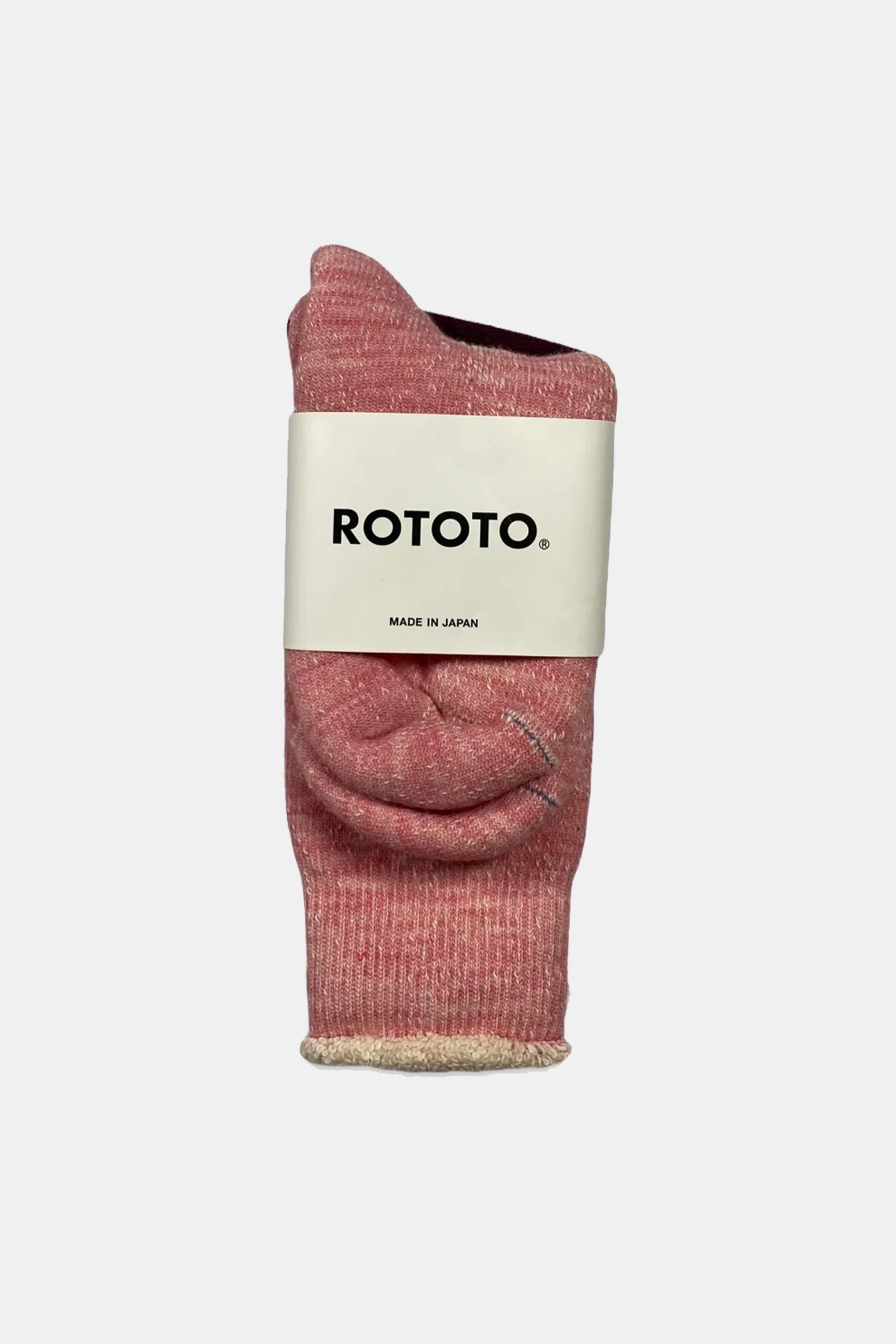 Double Face Crew Socks (Light Pink) — Rototo