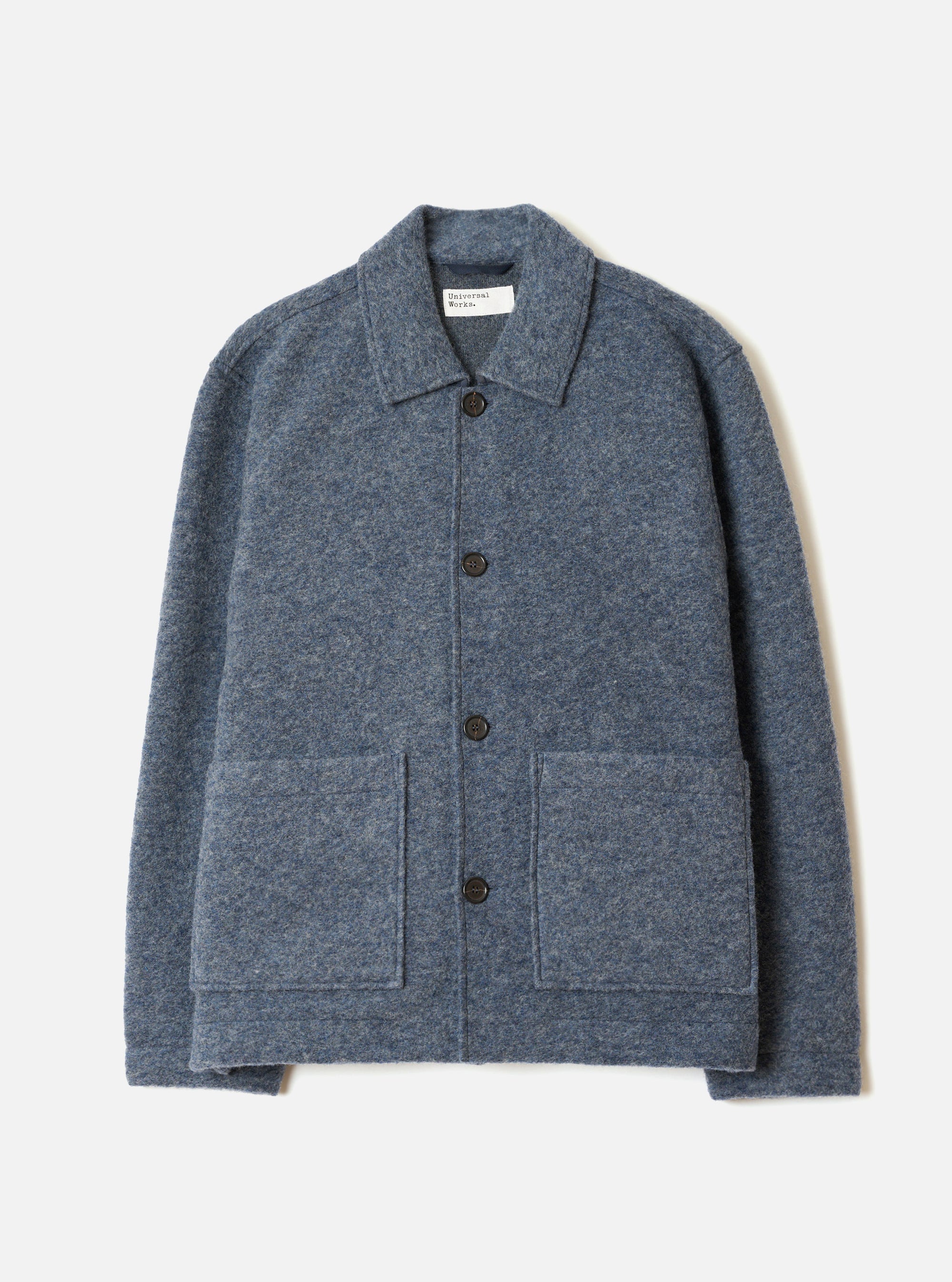 Slate Blue Wool Fleece Rams Jacket — Universal Works